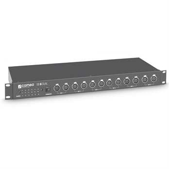 SB6DUAL, 6-Kanal DMX Splitter/Booster 3+5pol Der neue moderne Splitter von Cameo macht aus einem DMX Eingang, kommend von Ihrem DMX-Steuergerät, (wahlweise auf der Fronseite oder Rückseite einsteckbar da beide parallel geschaltet sind), gleich 6 b SB6DUAL, 6-Kanal DMX Splitter/Booster 3+5pol Der neue moderne Splitter von Cameo macht aus einem DMX Eingang, kommend von Ihrem DMX-Steuergerät, (wahlweise auf der Fronseite oder Rückseite einsteckbar da beide parallel geschaltet sind), gleich 6 b