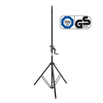 SP4722B, Kurbel-Lautsprecher Stativ TÜV Das neue Gravity Stativ SP4722B ist mit einer Kurbel ausgestattet und hat eine Zahnstange, so kann man auch die schweren Lautsprecher leicht auf die gewünschte Höhe von 1,5 - 2,2 Meter hochfahren. Das Stat SP4722B, Kurbel-Lautsprecher Stativ TÜV Das neue Gravity Stativ SP4722B ist mit einer Kurbel ausgestattet und hat eine Zahnstange, so kann man auch die schweren Lautsprecher leicht auf die gewünschte Höhe von 1,5 - 2,2 Meter hochfahren. Das Stat