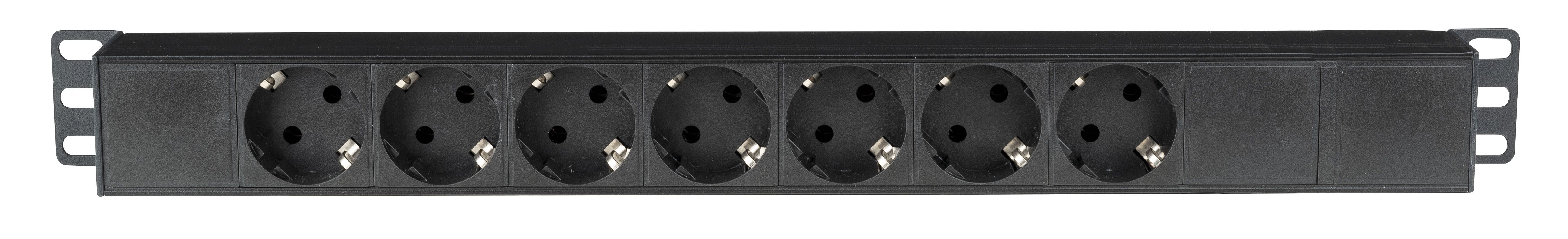Showtec 19 Zoll, 1U Socketstrip 7 mit Powercon