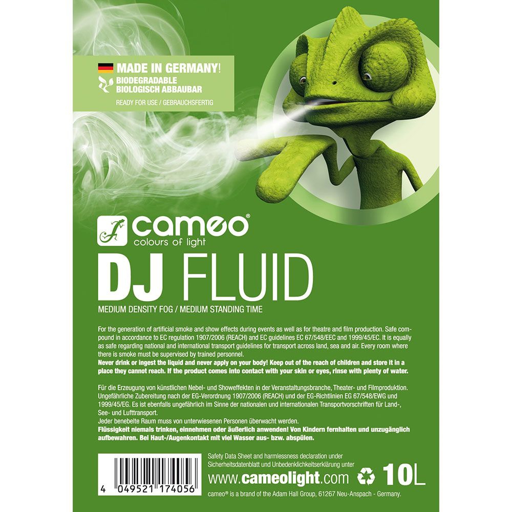 Cameo DJ FLUID 10L mittlerer Dichte und Standzeit