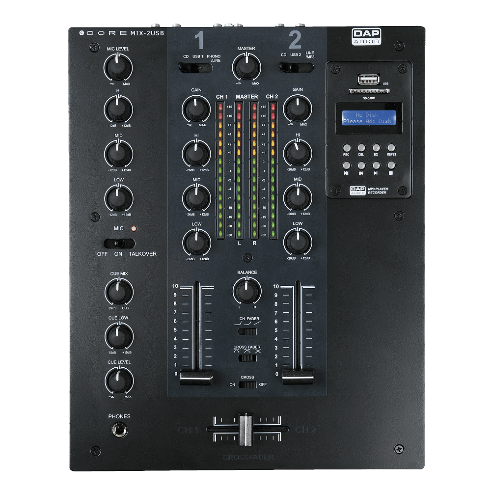 DAP CORE MIX-2 USB 2-Kanal DJ-Mixer