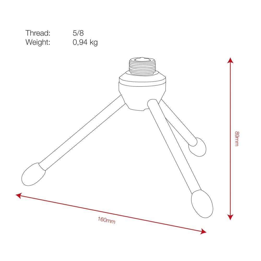 DAP Mini Desk Mic. Stand Chrome, 8 cm