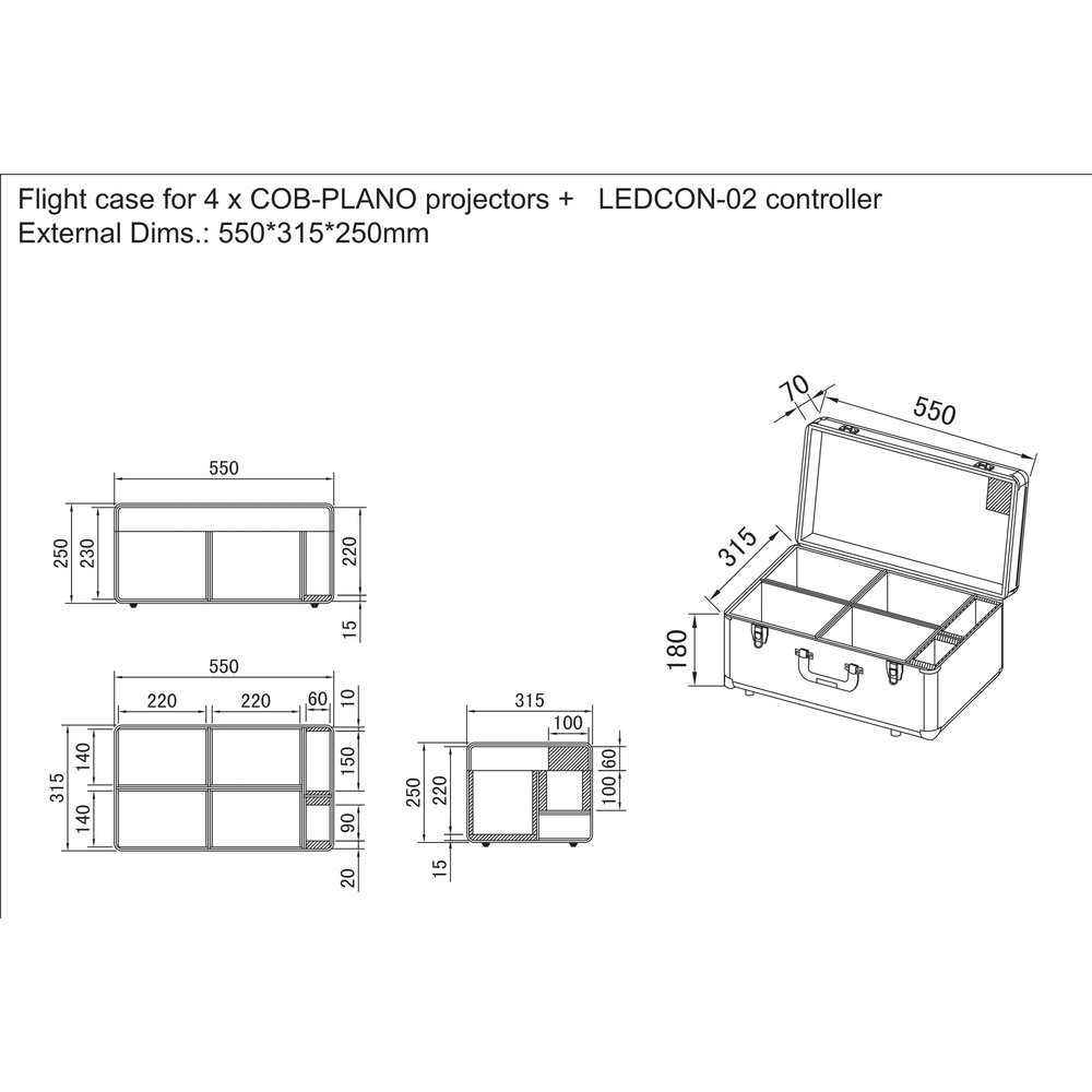 JB Systems Flightcase für 4x COB-Plano