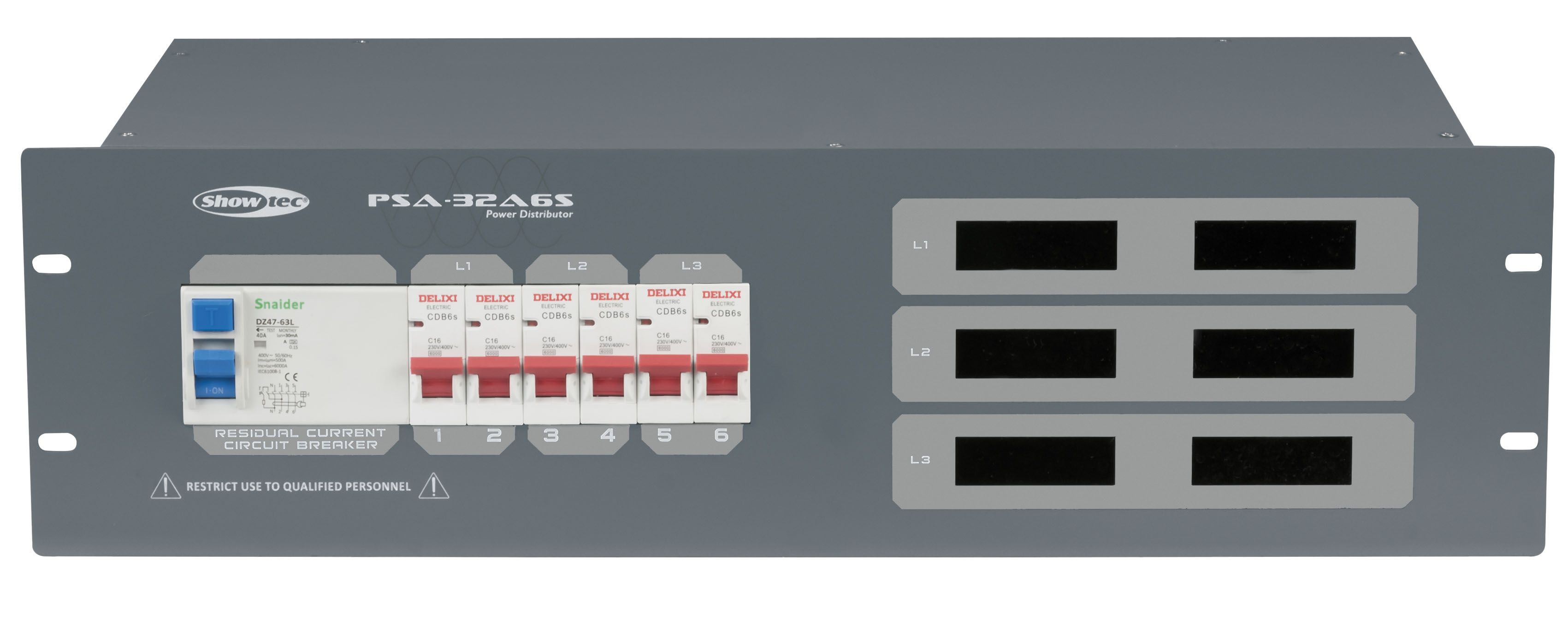 Showtec PSA-32A6S 32A CEE 5pol. auf 6x Schuko