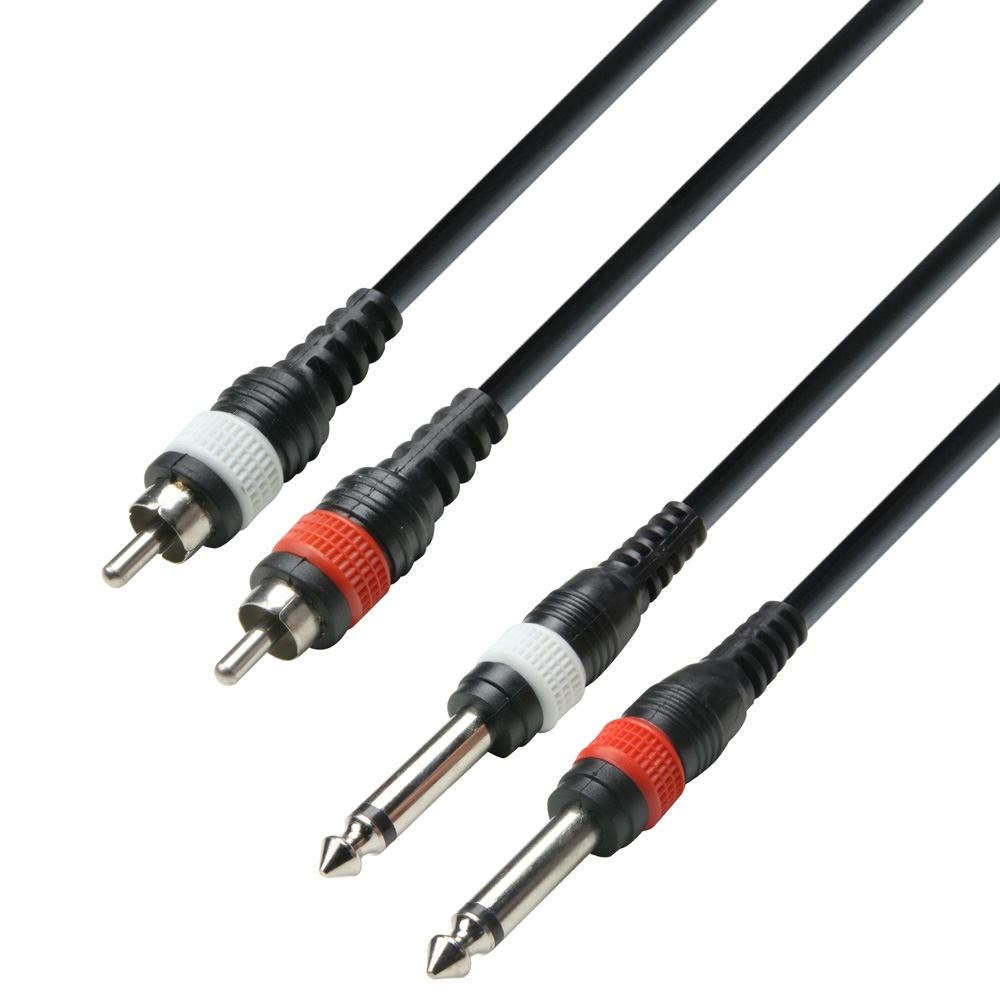 Adam Hall Cables K3TPC0100M 2xRCA/2x6,3mm 1,0 M.