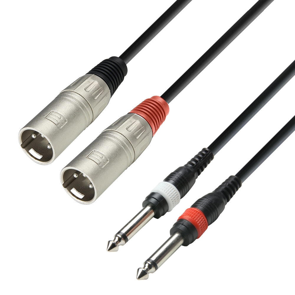 Adam Hall Cables K3TMP0100 2xXLR-2x6,3mm 1M.