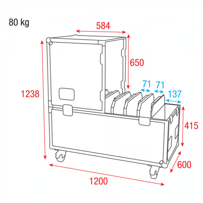 DAP-Audio Case for 8x DMT P5,9/P4,6N