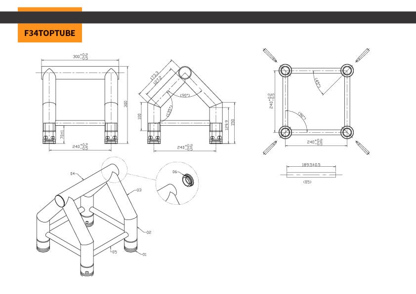 Global Truss F34 Top Tube, Topteil für Tower
