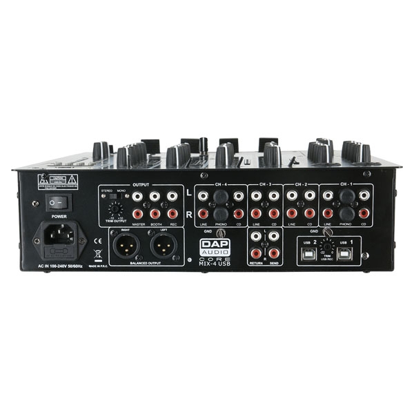 DAP Audio CORE MIX-4 USB 4-Kanal DJ-Mixer