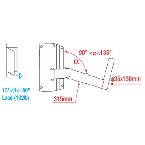 Wandhalter - DAP Adjustable Speakerbracket 30kg