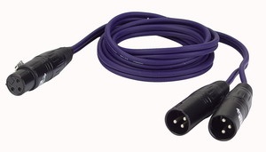 XLR 3pol female auf 2 XLR 3pol. male 150 cm