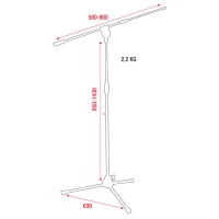 DAP Pro Microphone stand with telescopic boom 850-