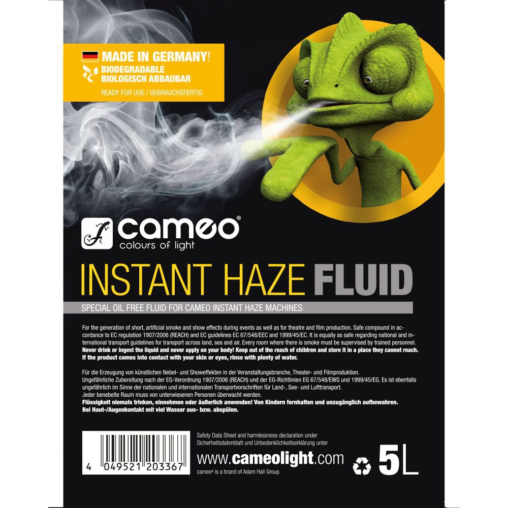 Cameo ölfreies Instant Haze Fluid, 5 Liter
