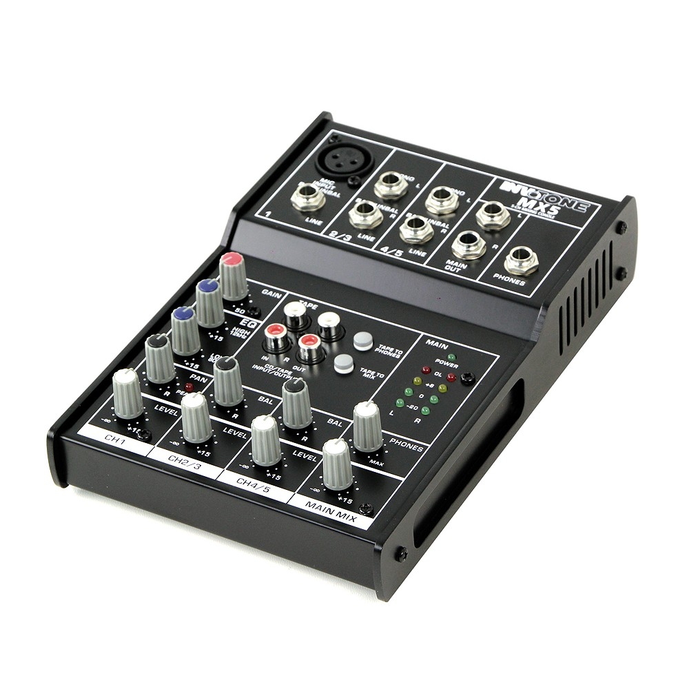 Invotone Mx5 Mixer mit EQ und 2 Stereo Kanälen