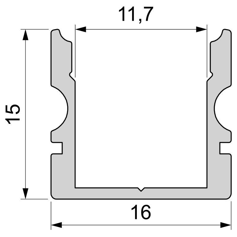 REPROFIL Profil AU-02-10 hoch 2m silber matt eloxi