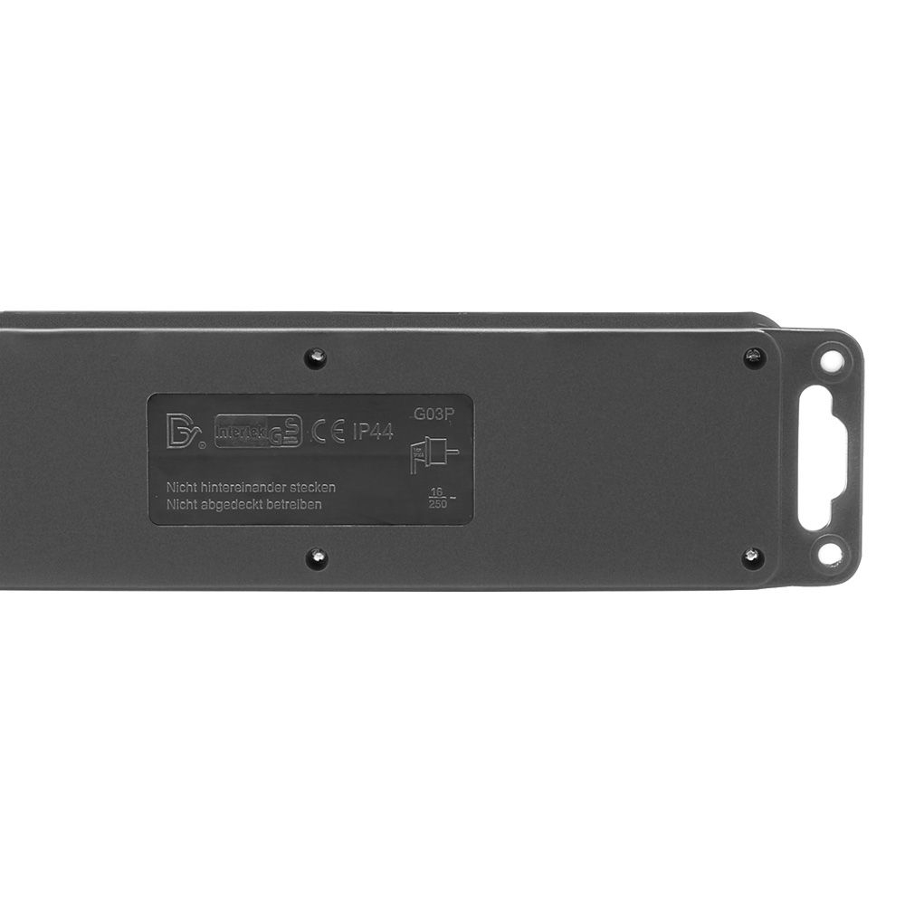 Adam Hall 3fach Steckdosenleiste IP44 schwarz
