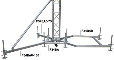 Base mit Rollen für Tower Alu