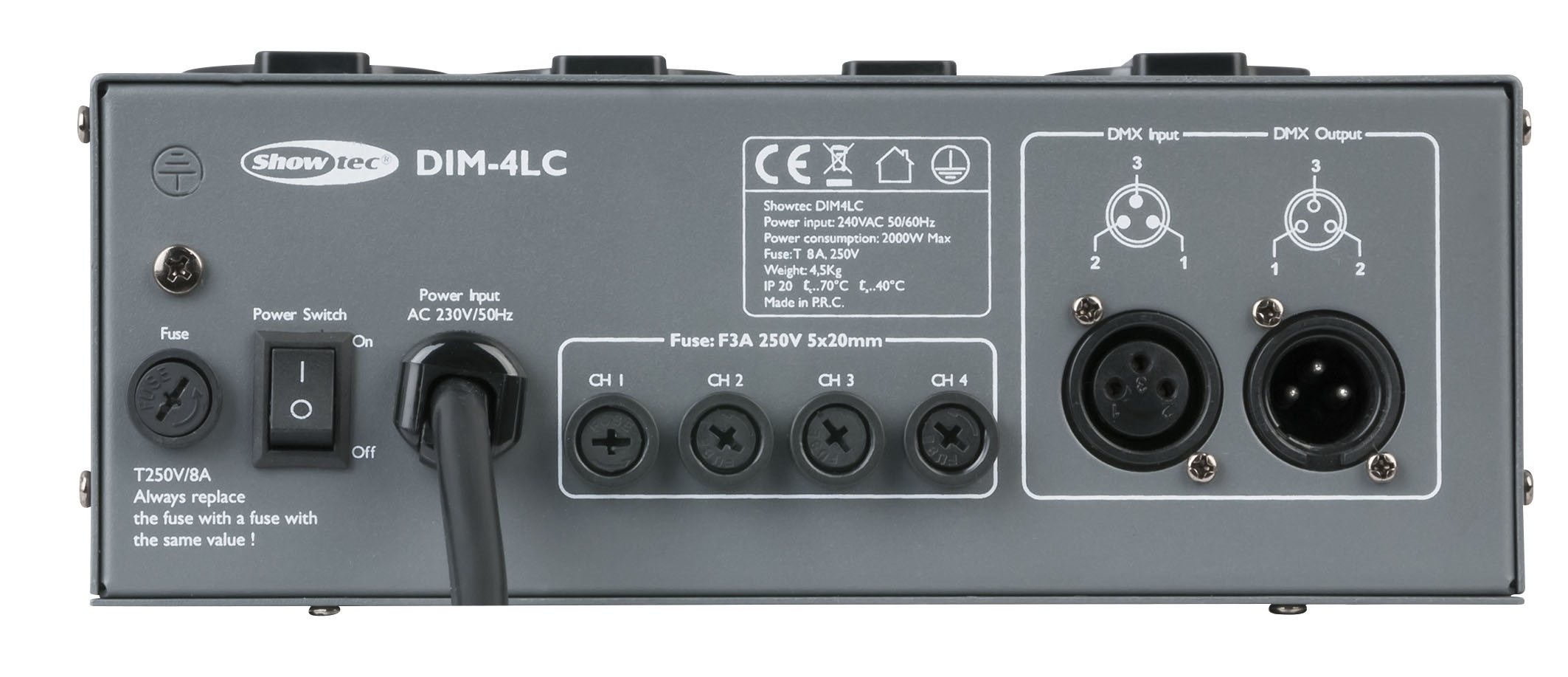Showtec DIM-4LC, 4 Kanal Dimmerpack mit Kanalfader