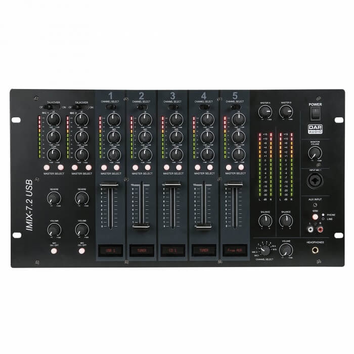 IMIX-7.2 USB 7 Kanal 6U Installationmixer