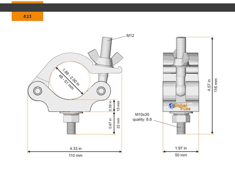 GLOBAL TRUSS Half Coupler 48-51/50/500kg