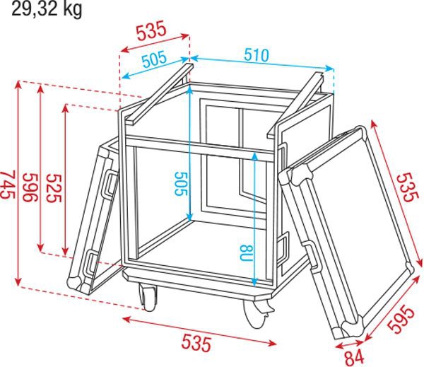 DAP RCA-DD8TOP Combi Case 8U