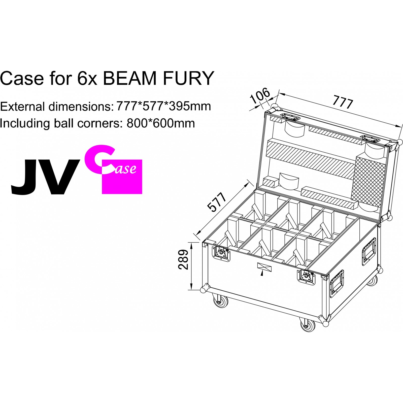 BRITEQ Case für 6 x BEAM FURY-1