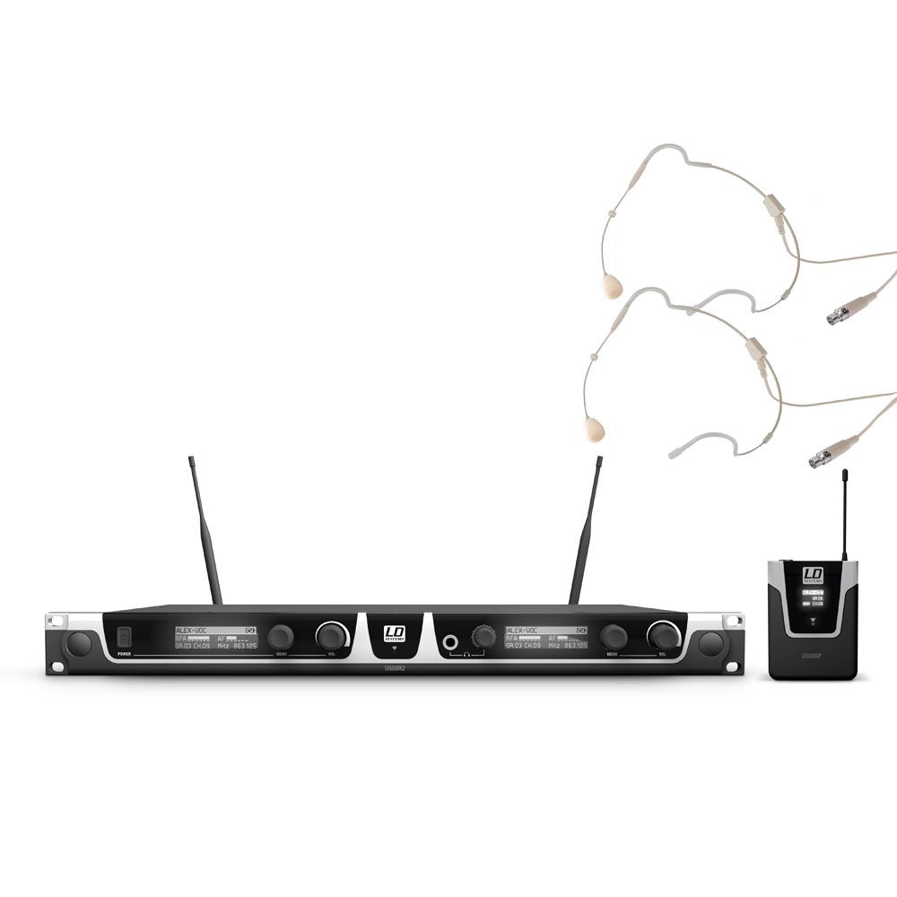 LD Systems U508BPHH2, 2er Funkset Belpack+Headset
