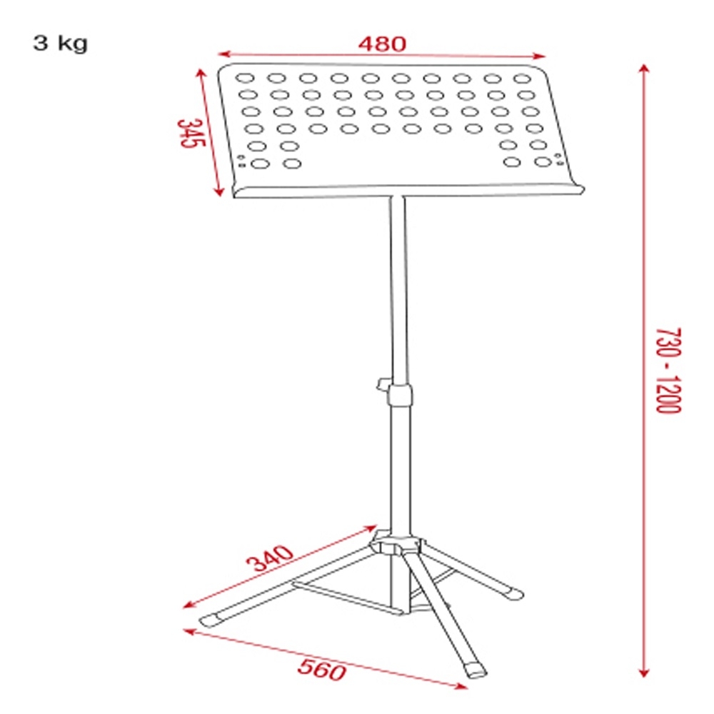 DAP Music Stand Pro Steel 730-1200mm
