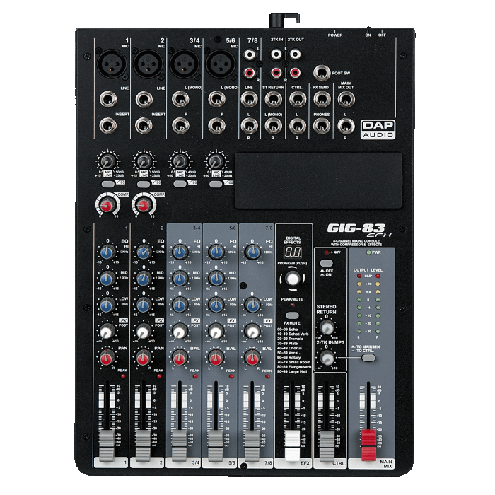 DAP-Audio GIG-83CFX 8-Kanal-Live-Mixer inkl. DSP