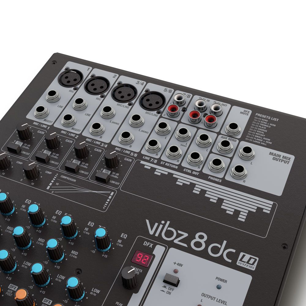 LD Systems VIBZ 8 DC - 8-Kanal Mischpult mit DFX