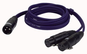 XLR 3pol.male / 2x XLR 3pol. female 1,5 Meter