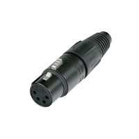 XLR 4p Female connector Black housing with silver