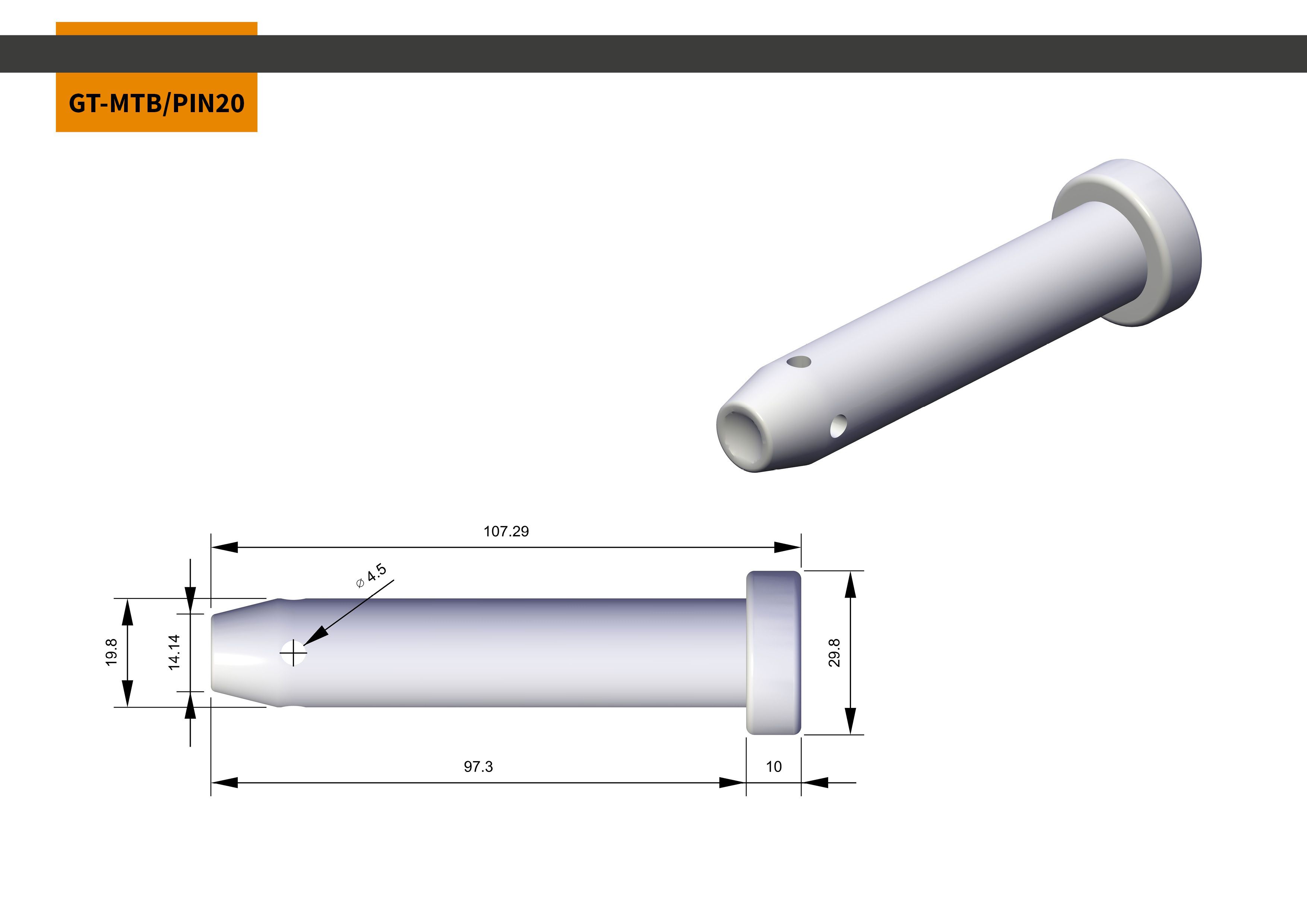 Global Truss MTB Stahlstift Base d=20mm + R-Clip