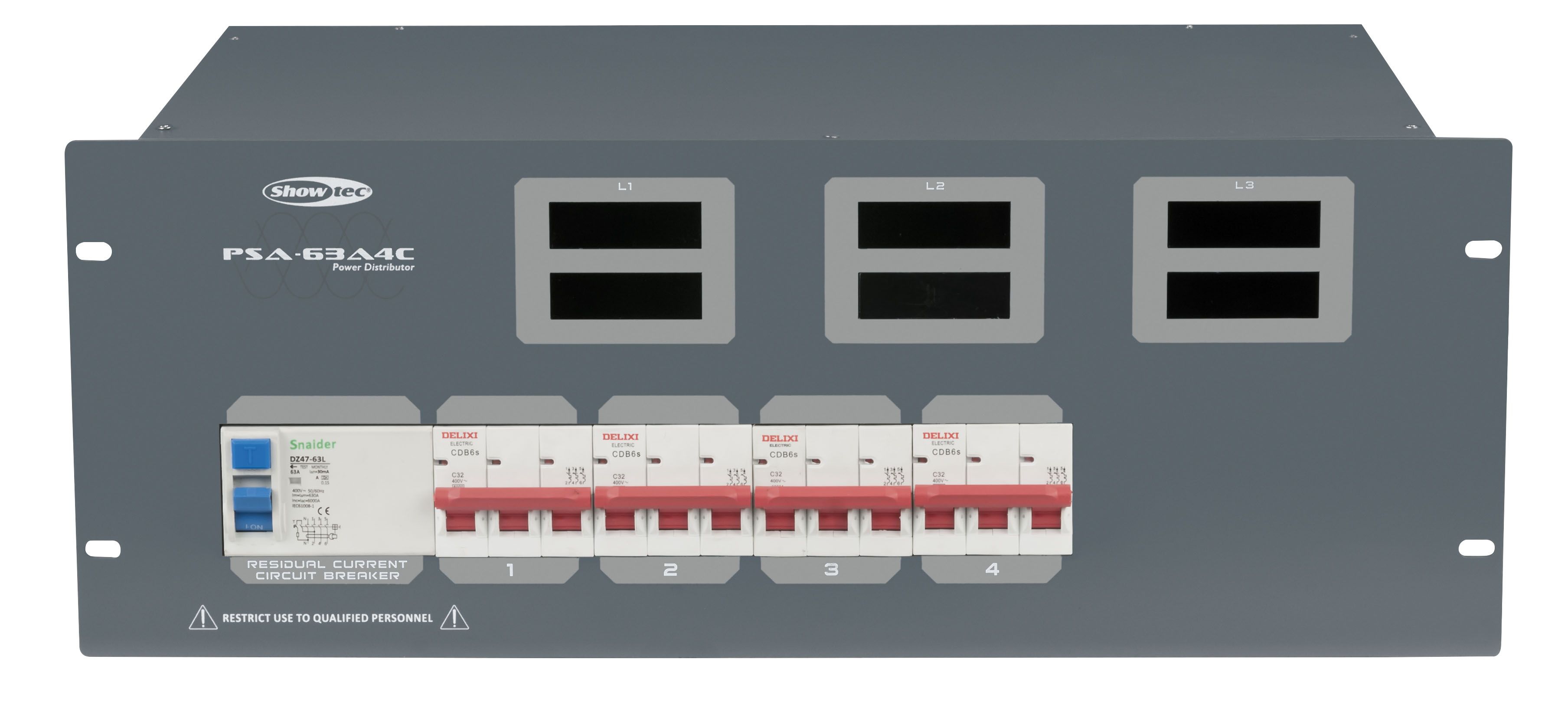 Showtec PSA-63A4C, 63A CEE auf 4x 32A CEE