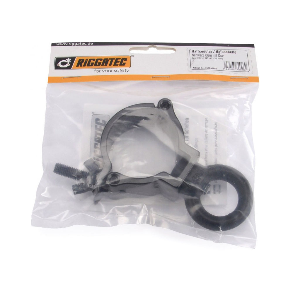 RIGGATEC 400200056 Halfcoupler schwarz mit Öse