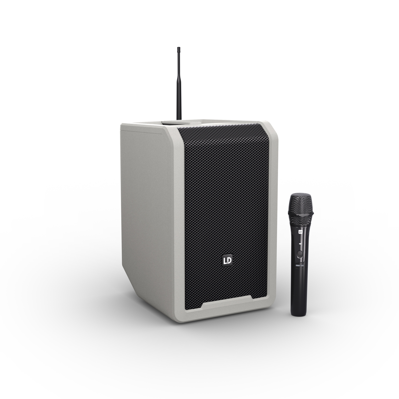 LD Systems ANNY8HHDB5G Bluetooth-Lautsprecher mit Akku, Mixer, Funk-Mikro grey