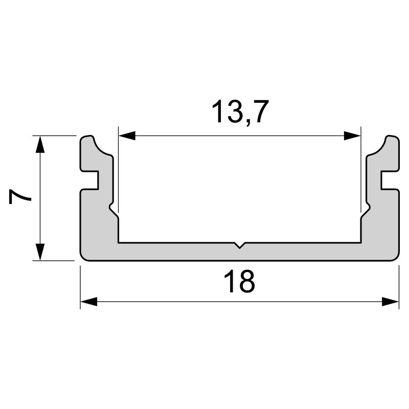 REPROFIL Profil AU-01-12 flach 2m silber gebürstet