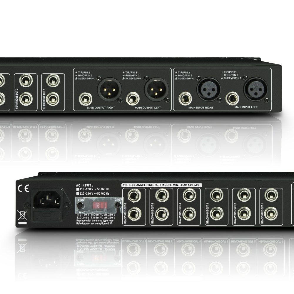 LD Systems HPA6 19 Zoll Kopfhörerverstärker 6Kanal