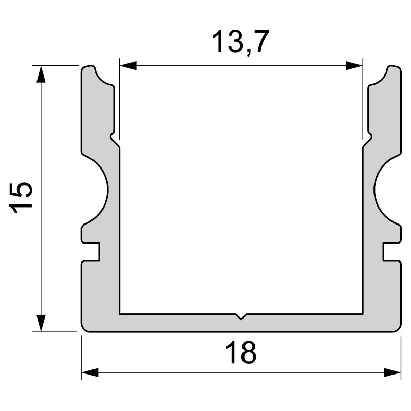 REPROFIL Profil AU-02-12 hoch 2m silber matt eloxi