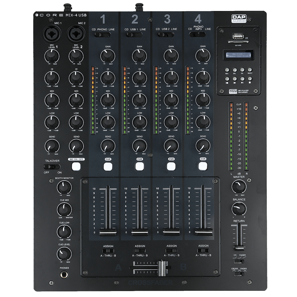 DAP Audio CORE MIX-4 USB 4-Kanal DJ-Mixer