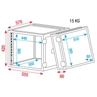 DAP RCA-DD8 DoubleDoor 8U Case