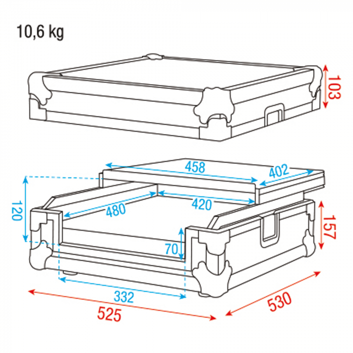 DCA-CON1 Universal Case für 2 Kanal DJ Controller