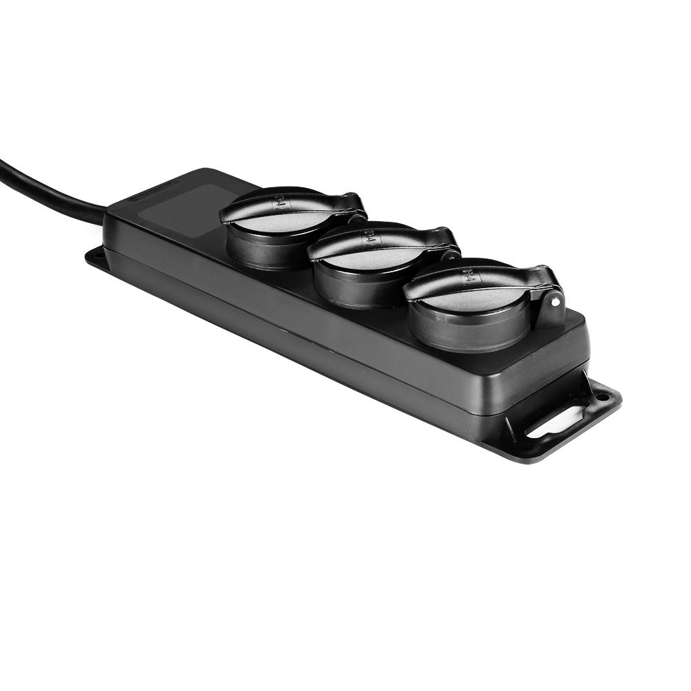 Adam Hall 3fach Steckdosenleiste IP44 schwarz