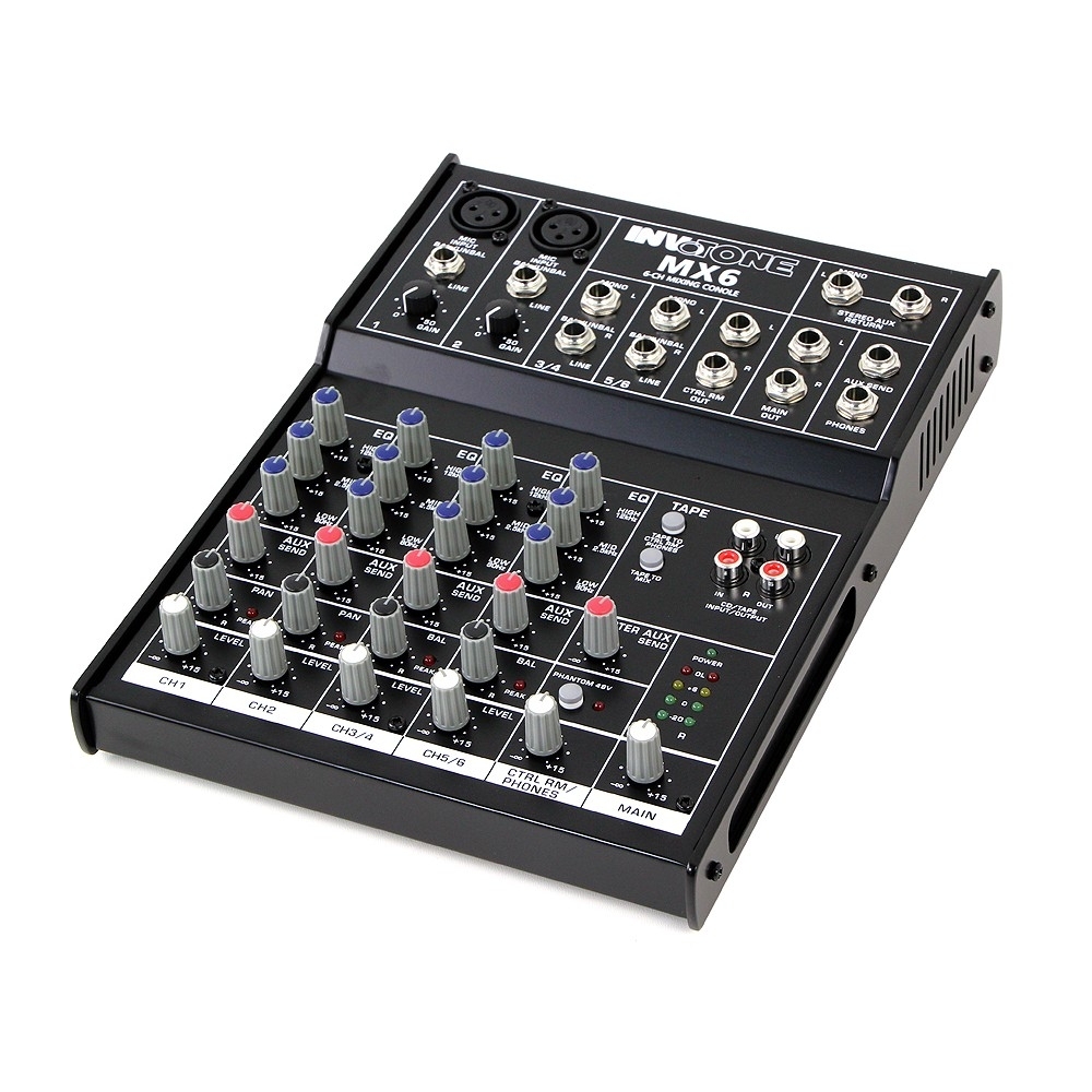 Invotone MX6 Mischpult mit 3 Band EQ/Phantomsp.