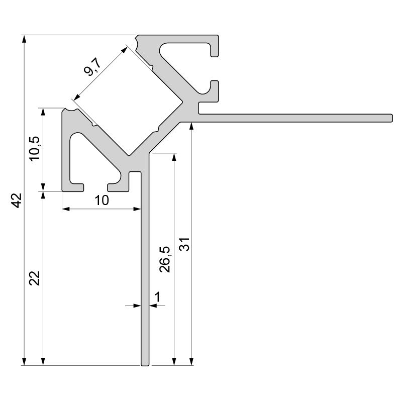 REPROFIL FliesenProfil EV-02-08 1,25m Alu eloxiert