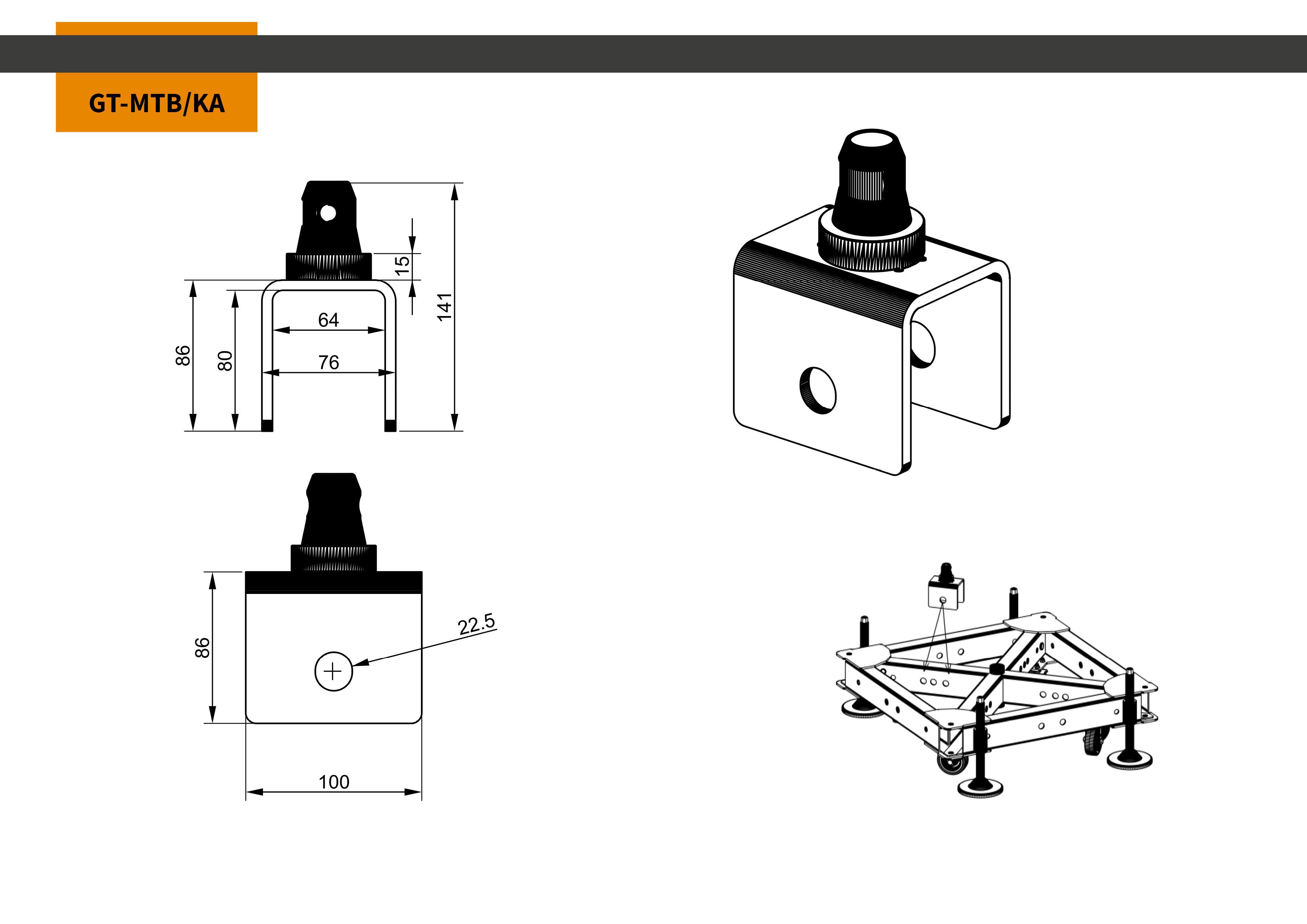 Global Truss MTB Konus Abgang PIN20 + 4mm R-Clip