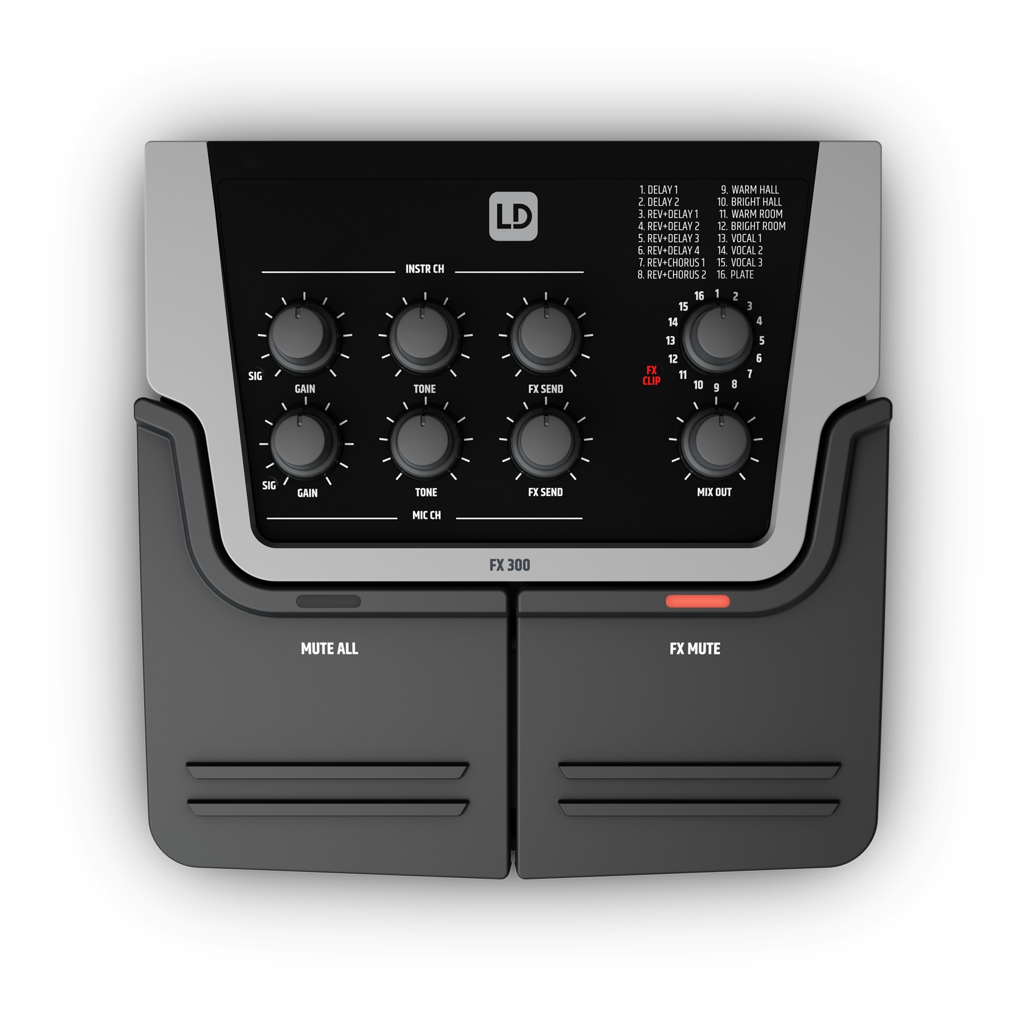 LD Systems FX300 2-Kanal-Pedal 16 digitale Effekte