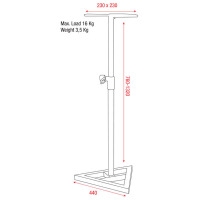 DAP Monitor Speakerstand Steel 760-1320mm max load