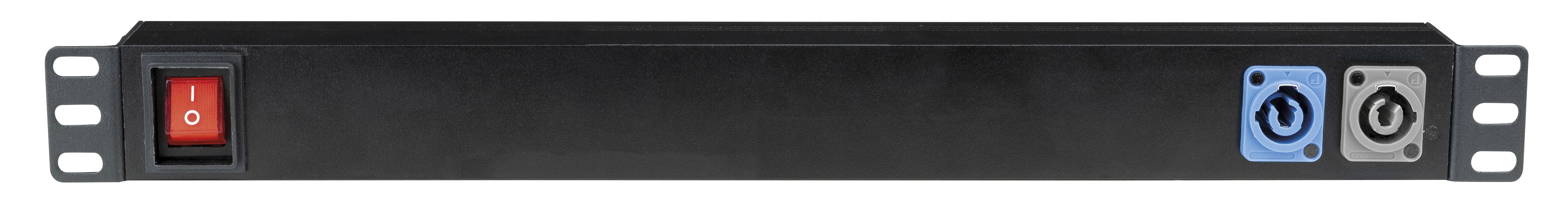 Showtec 19 Zoll, 1U Socketstrip 7 mit Powercon