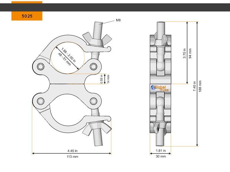 Global Truss Swivel Coupler Slim 48-51/30/250kg